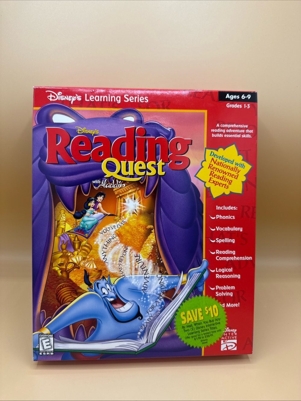 Disney's MathQuest with Aladdin CD-ROM PC Game Ages 6-9 Learning Disney Big Boxm